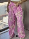 calca pantalona jaqueline rosa estampado