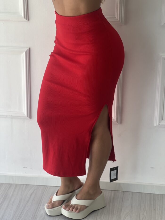 saia midi petra vermelho saia midi petra vermelho