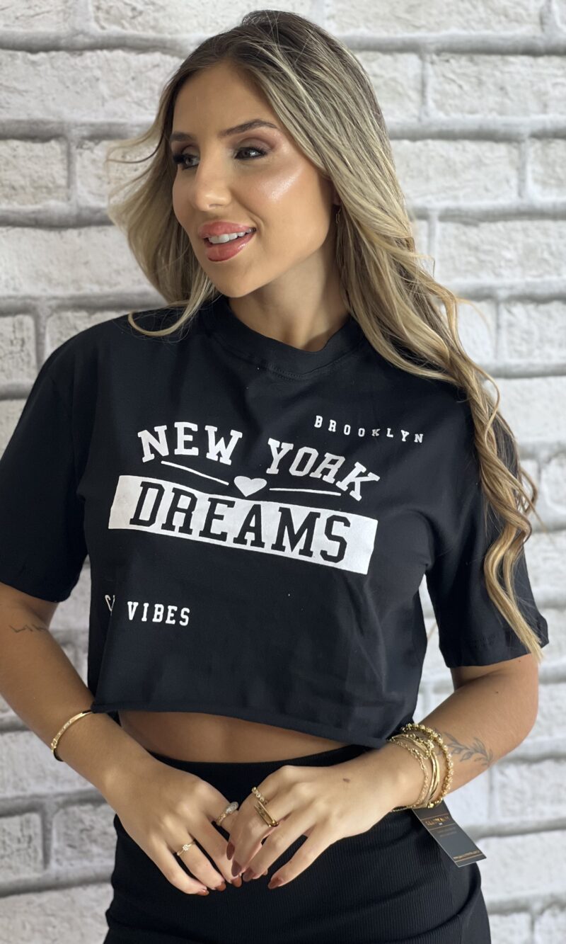 cropped t shirt verao preto