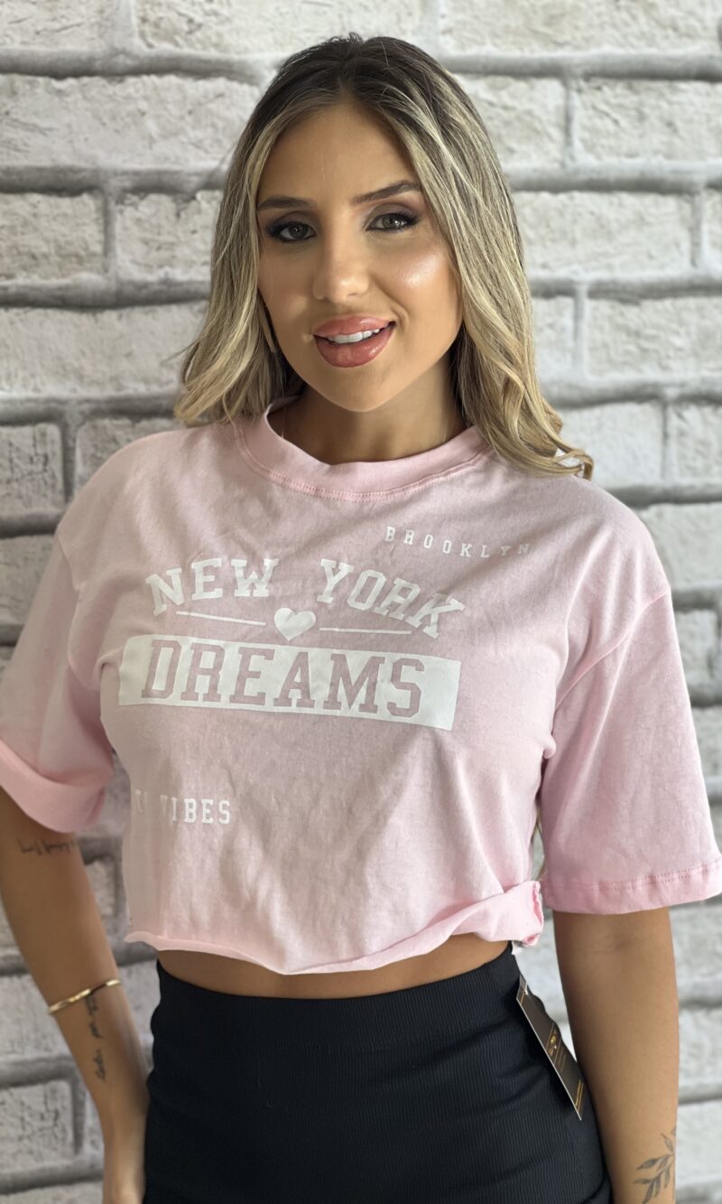cropped t shirt verao rosa bb