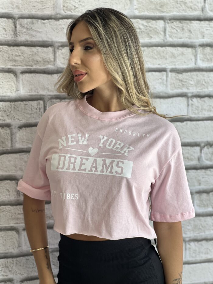 cropped t shirt verao rosa bb cropped t shirt verao rosa bb
