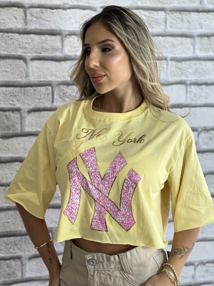 cropped t shirt new amarelo