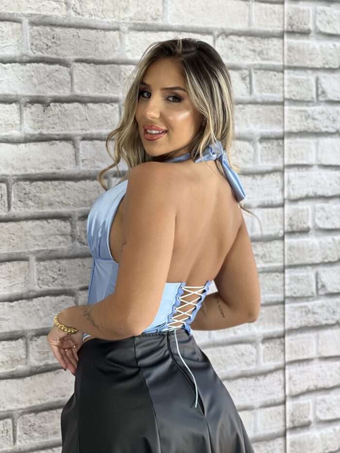 cropped corselet dionara azul cropped corselet dionara azul