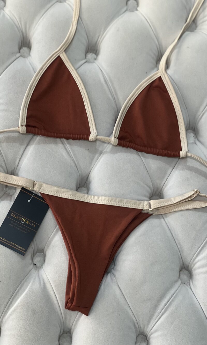 biquini mavie terracota com bege