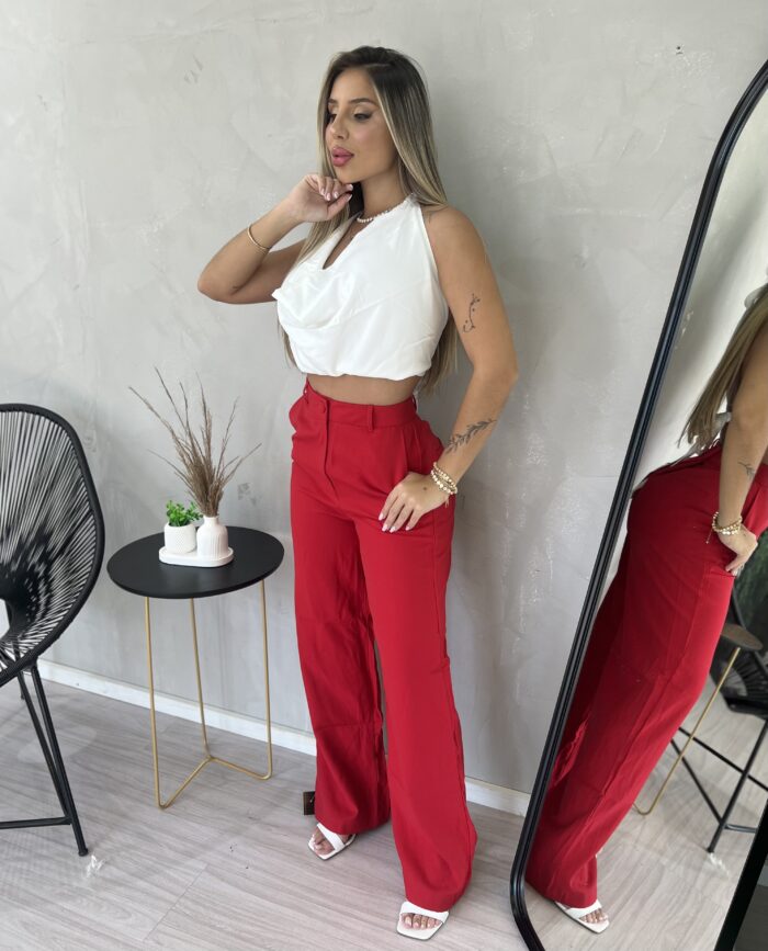 calca alfaitaria gisa vermelho calca alfaitaria gisa vermelho