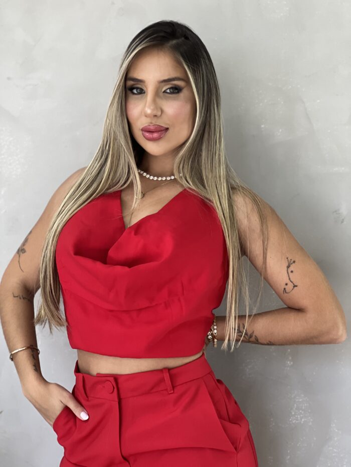 cropped polly vermelho