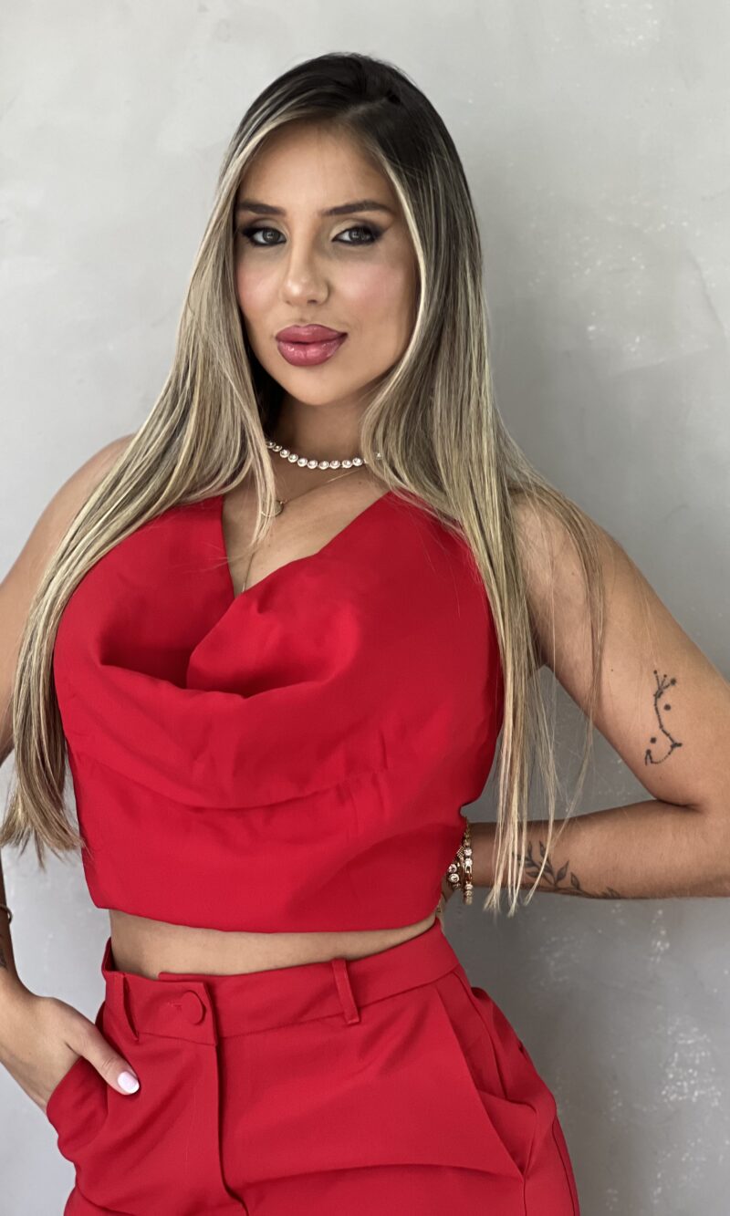 cropped polly vermelho