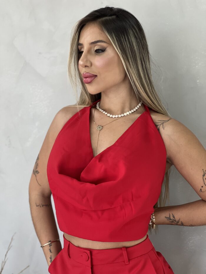 cropped polly vermelho cropped polly vermelho