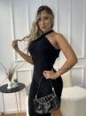 vestido midi canelado grazi preto