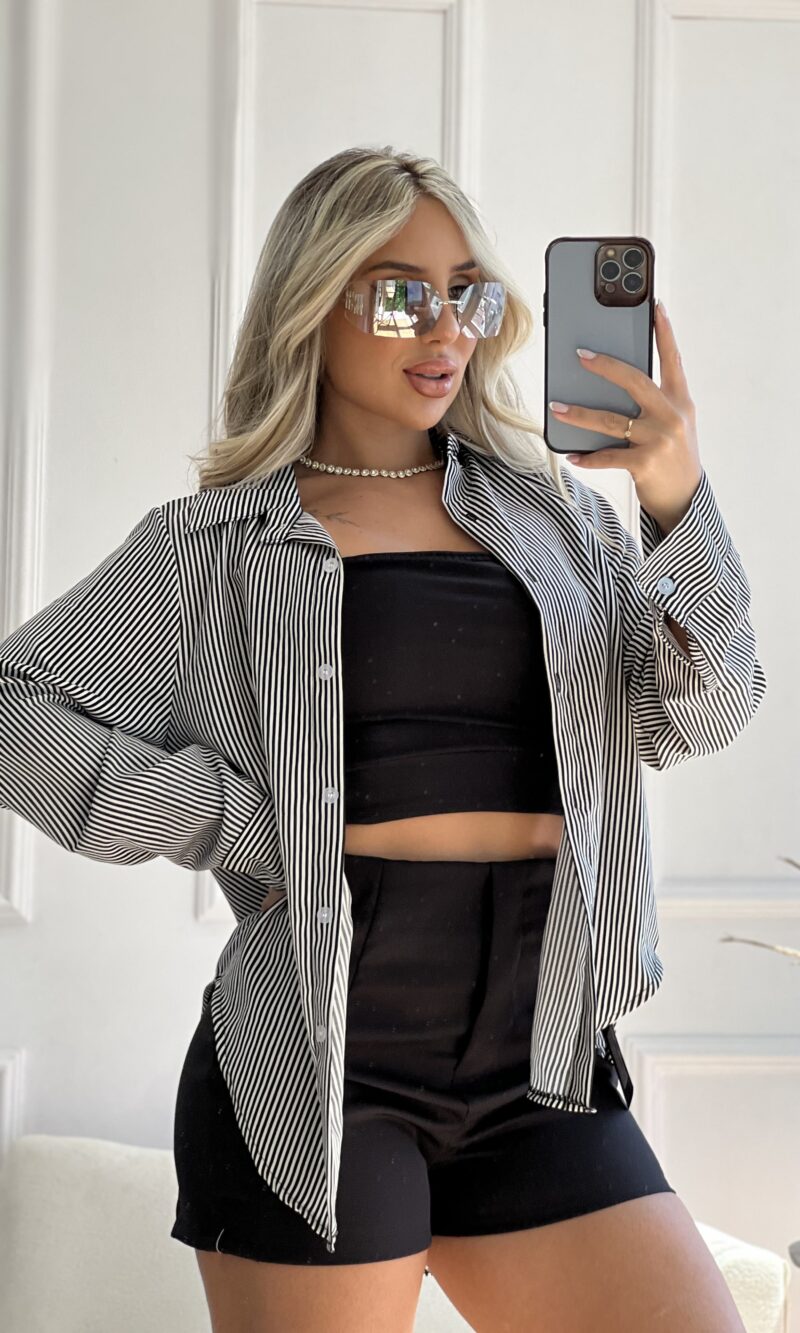 camisa listrada oraide preto