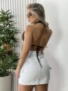 saia jeans cargo babi branco