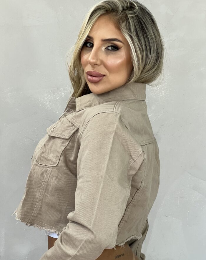 jaqueta jeans barbara bege escura jaqueta jeans barbara bege escura