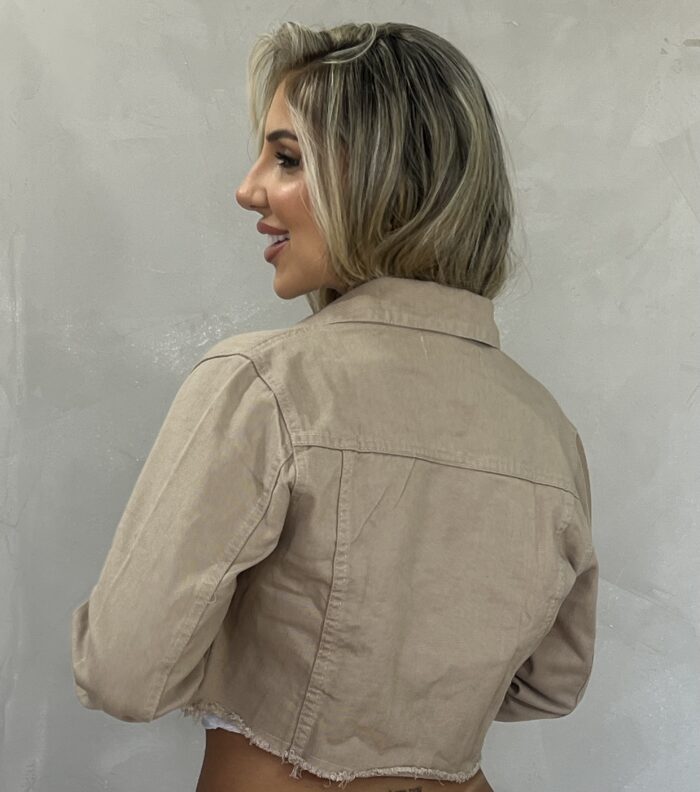jaqueta jeans barbara bege escura jaqueta jeans barbara bege escura