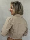 jaqueta jeans barbara bege escura
