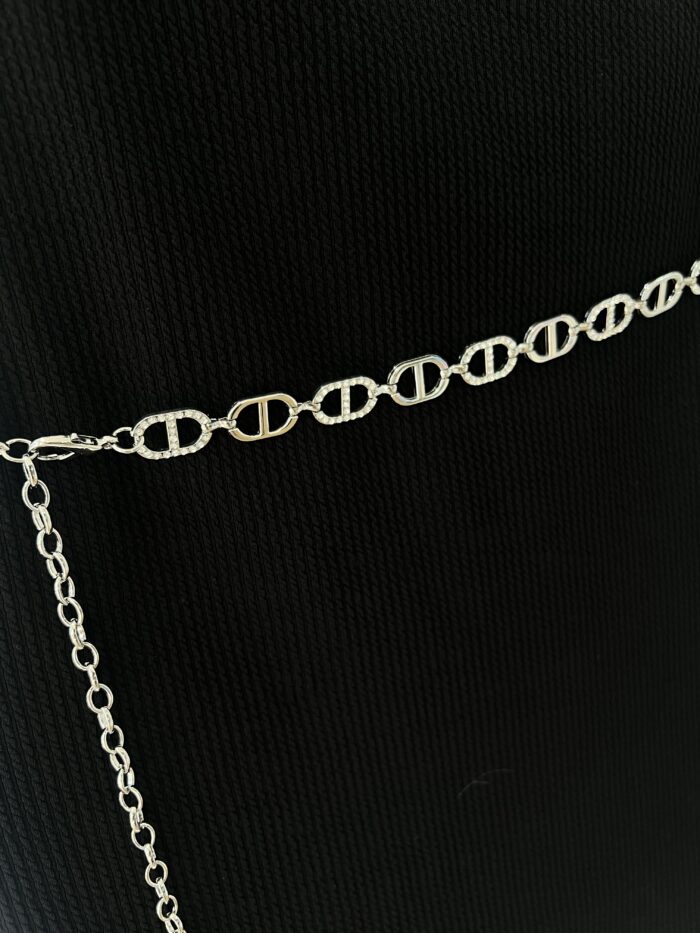 cinto corrente strass prata cinto corrente strass prata