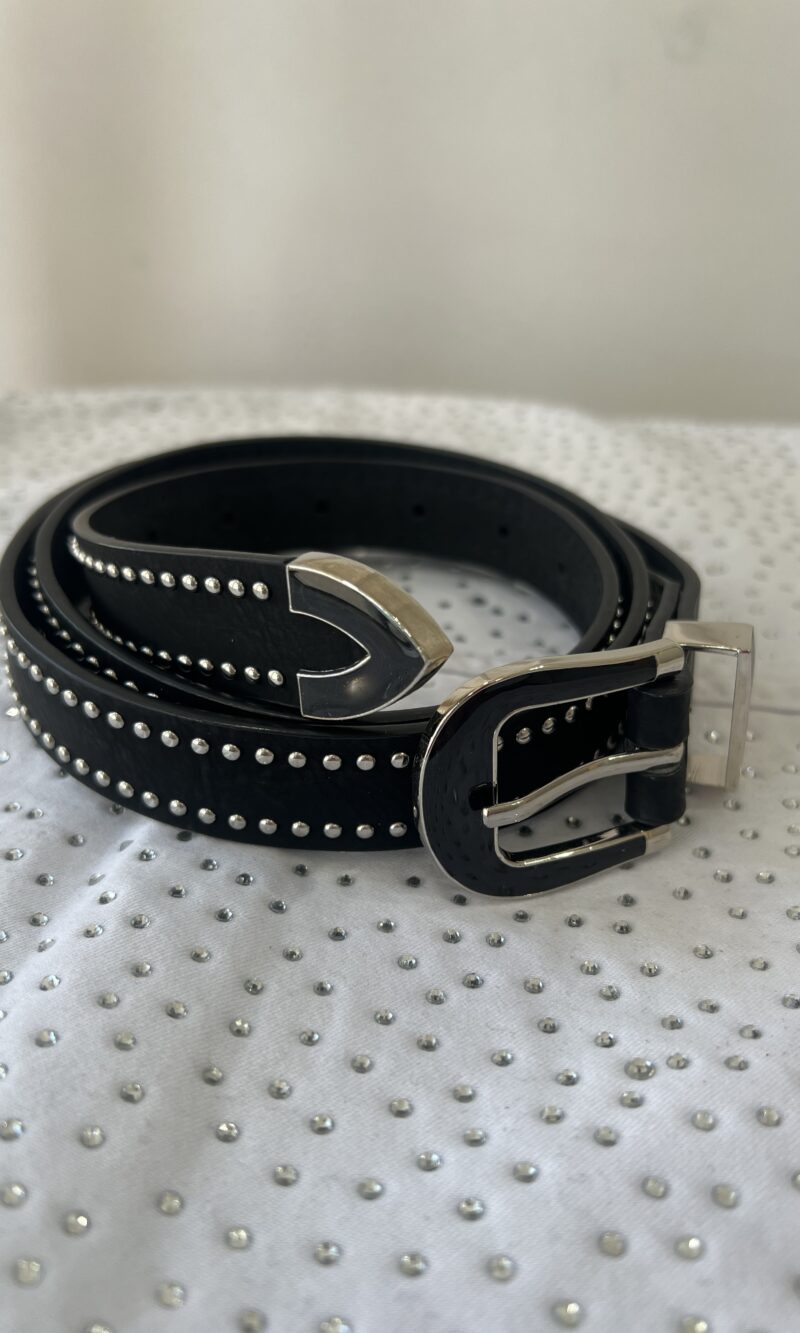 cinto courino fake brilho preto