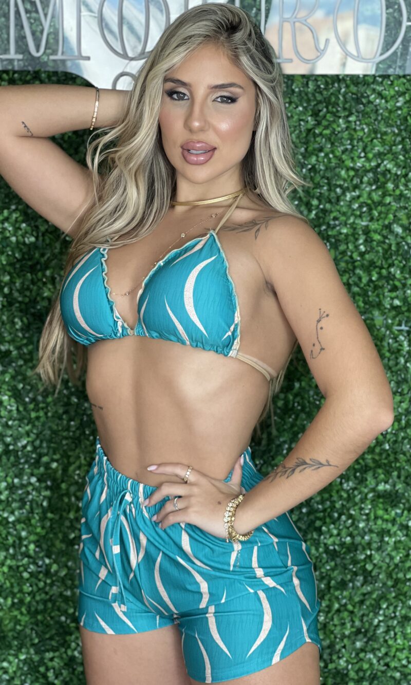 biquini estampado verde