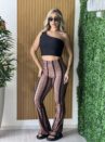 calÇa flare amara preta com marrom