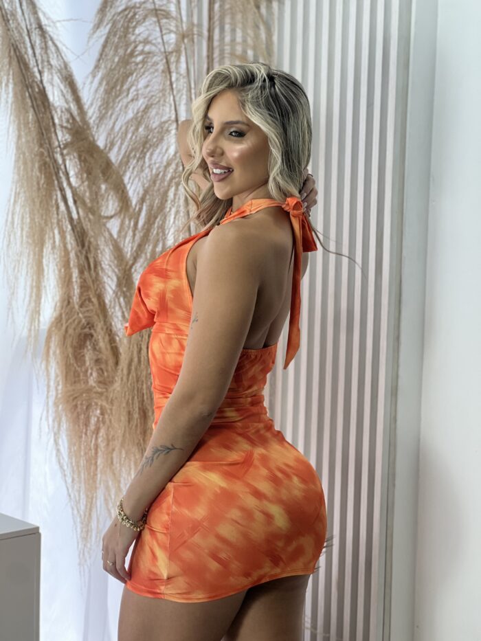 vestido marisa estampado laranja vestido marisa estampado laranja