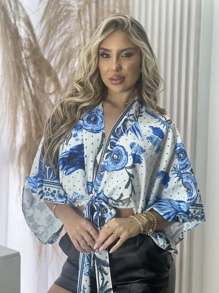 cropped estampado fafa azul branco cropped estampado fafa azul branco