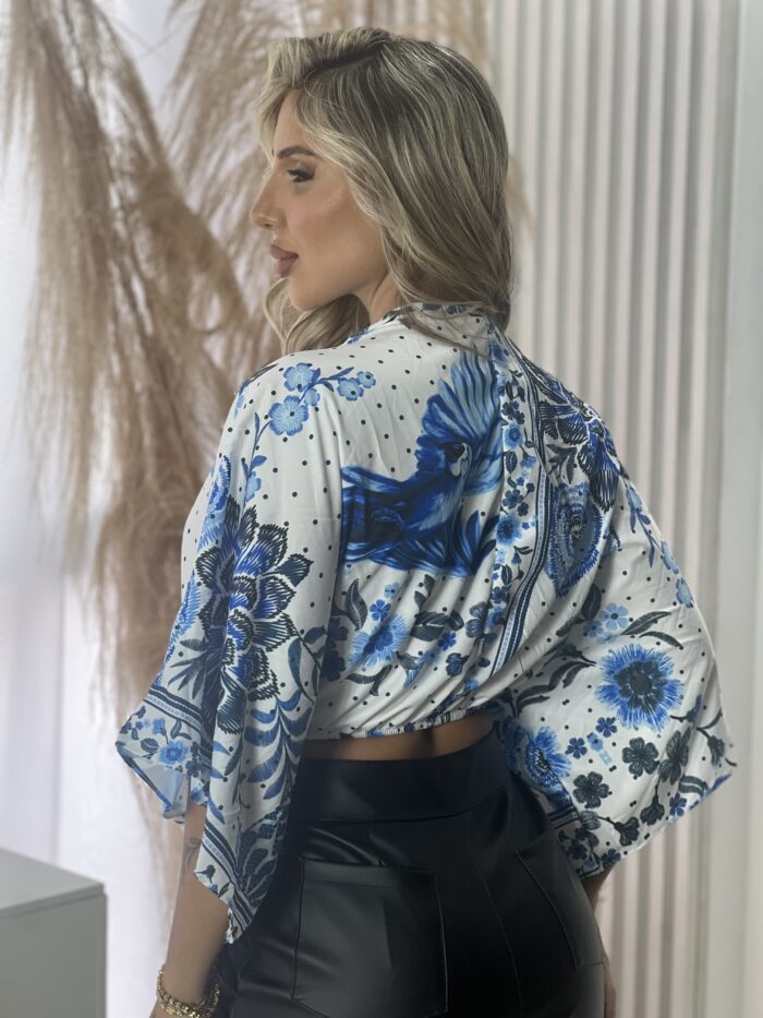 cropped estampado fafa azul branco cropped estampado fafa azul branco