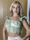 cropped flavia estampado verde
