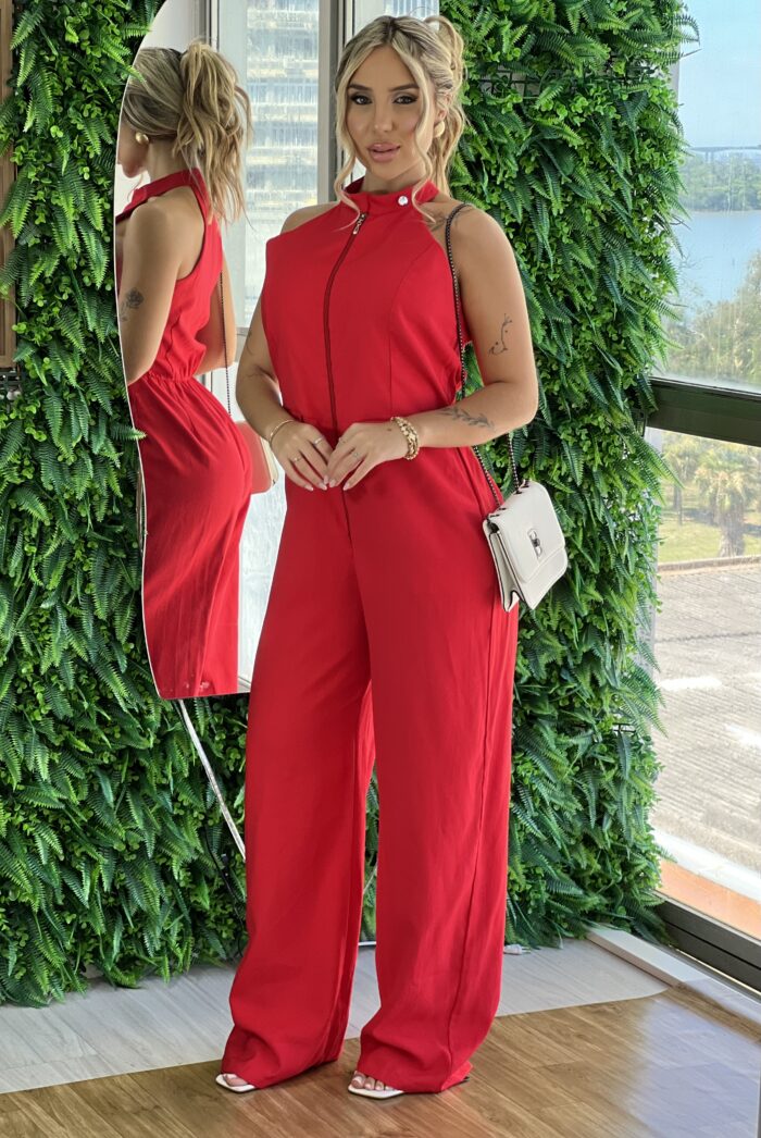 macacao longo maria vermelho macacao longo maria vermelho