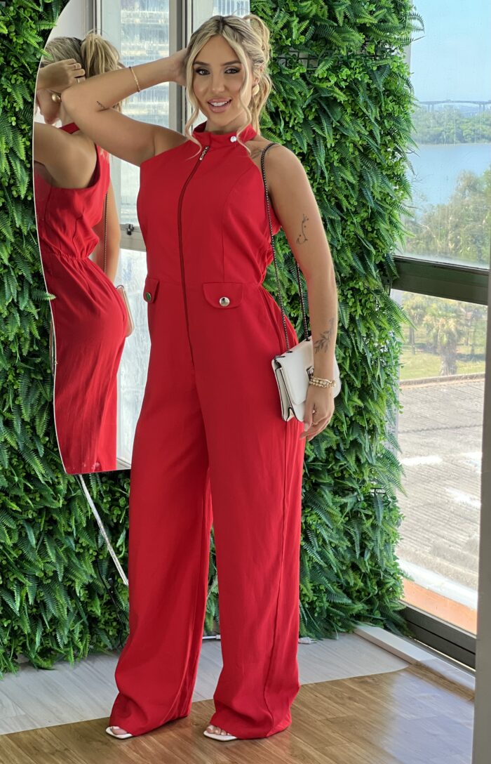 macacao longo maria vermelho macacao longo maria vermelho