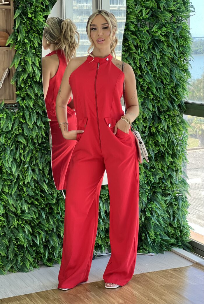 macacao longo maria vermelho