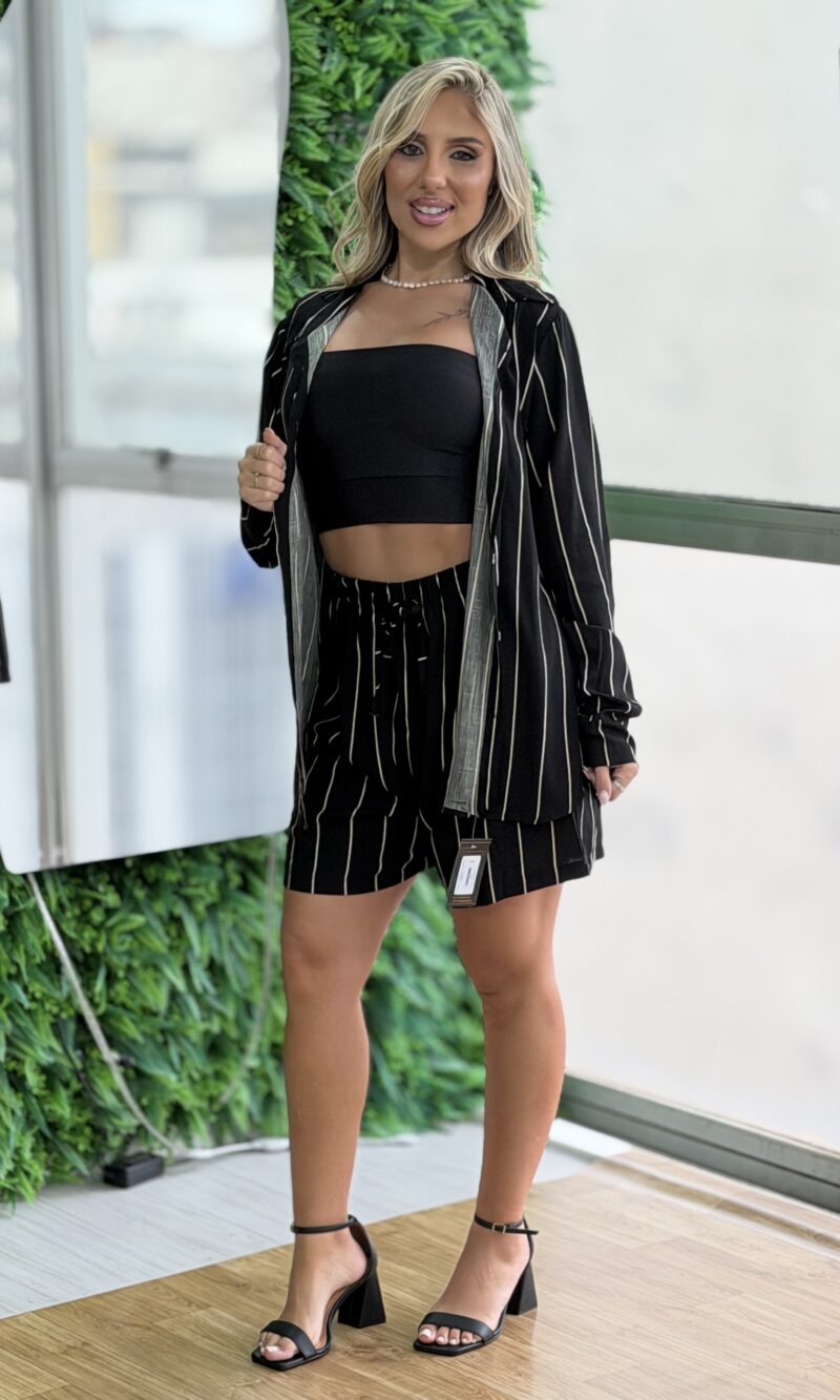 conjunto listrado otilia preto branco conjunto listrado otilia preto branco