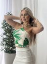 cropped cami estampado verde