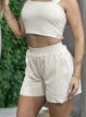 short alfaiataria donna chica bege