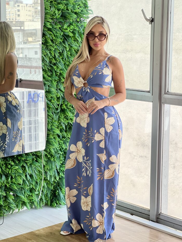 vestido longo marinez estampado azul vestido longo marinez estampado azul