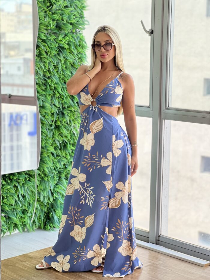 vestido longo marinez estampado azul vestido longo marinez estampado azul