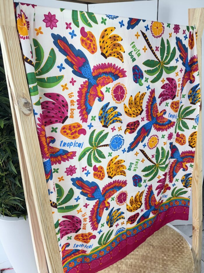 canga estampada cajus rosa canga estampada cajus rosa