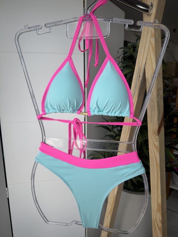 biquini julia azul bb e rosa neon biquini julia azul bb e rosa neon