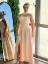 vestido longo lauana salmon