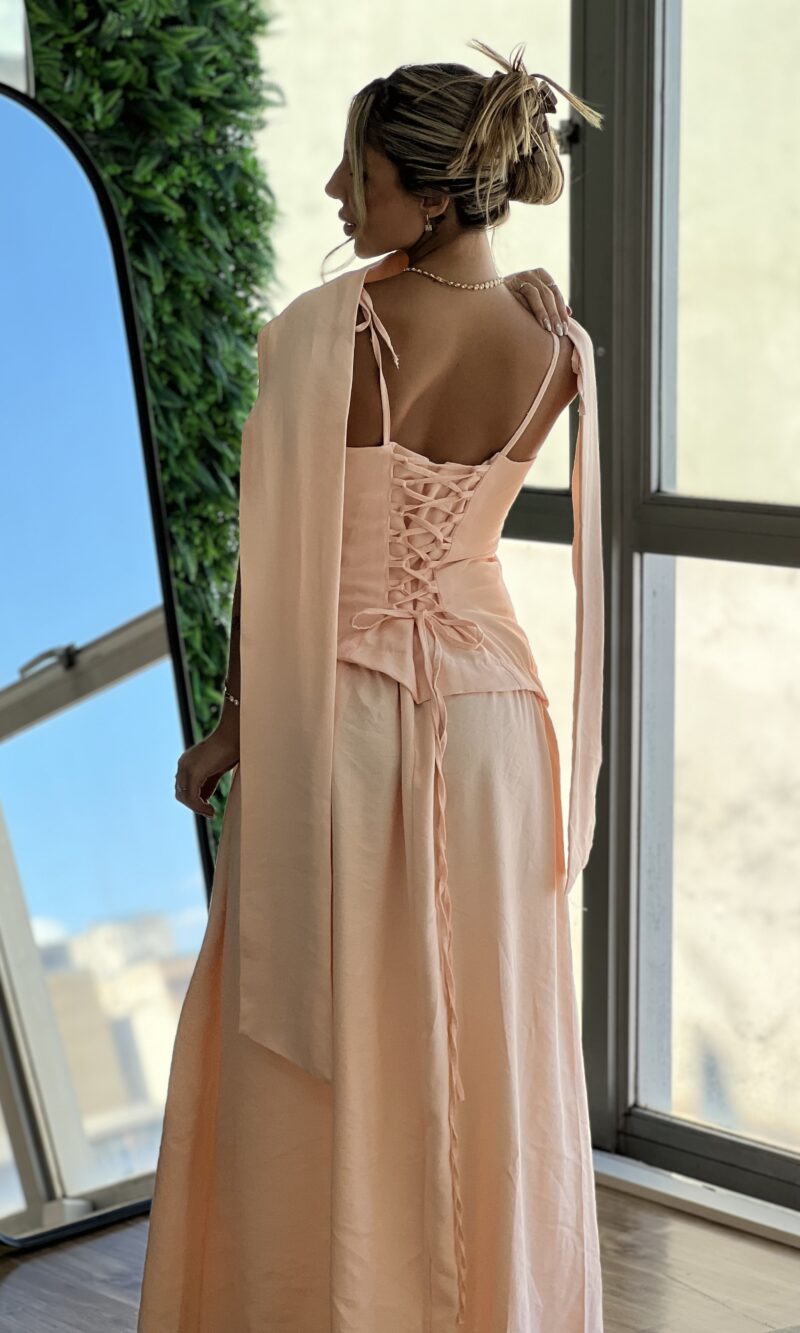 vestido longo lauana salmon
