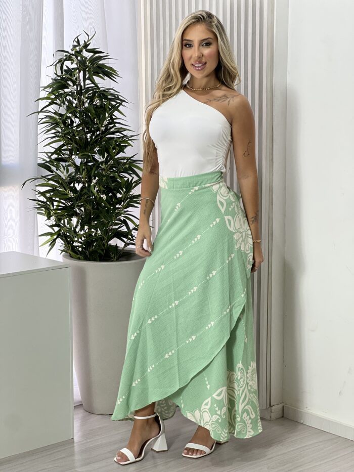 saia envelope estampado verde
