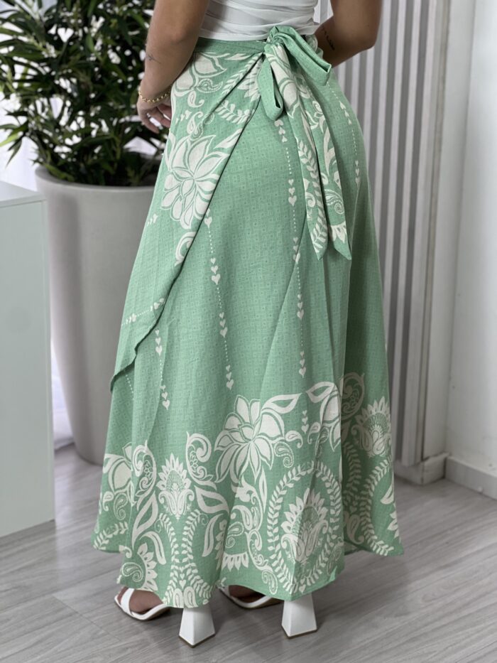 saia envelope estampado verde saia envelope estampado verde