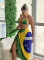 kit brasil canga + biquini