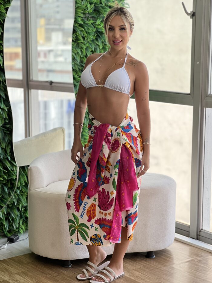 canga estampada cajus rosa canga estampada cajus rosa