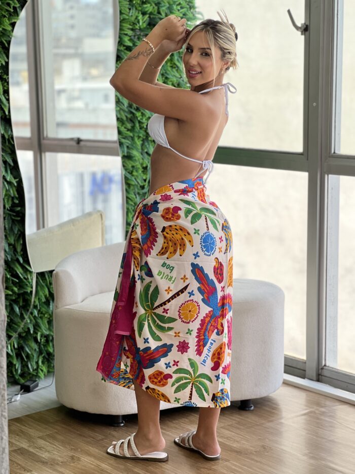 canga estampada cajus rosa canga estampada cajus rosa