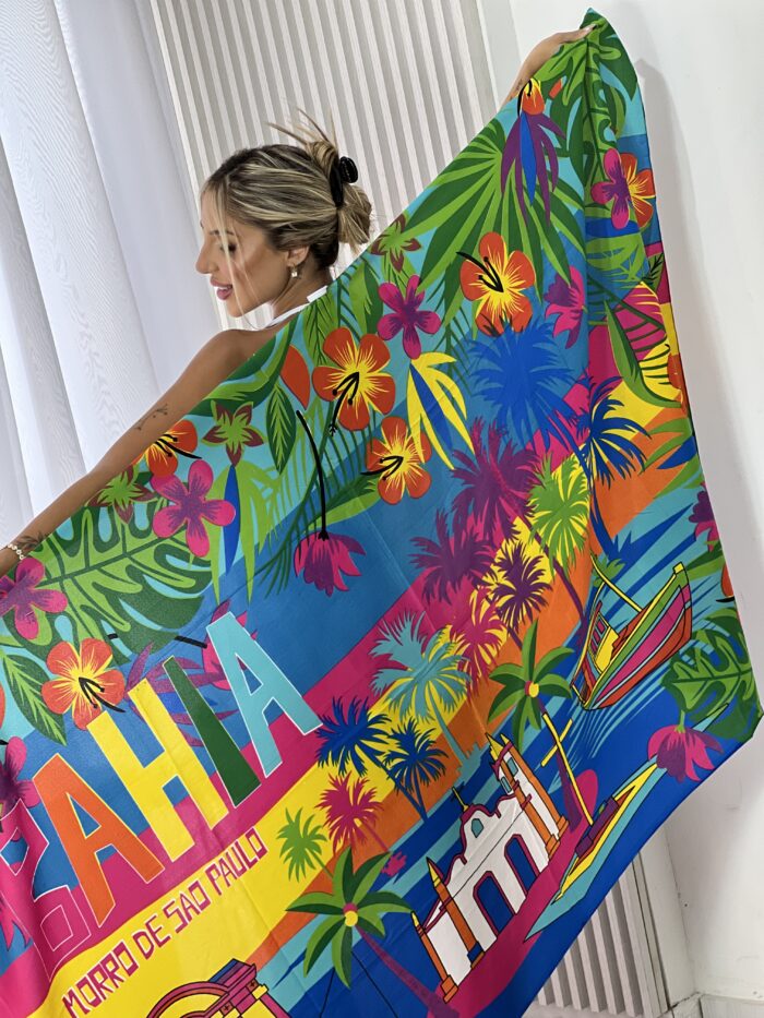 canga estampada bahia coqueiros