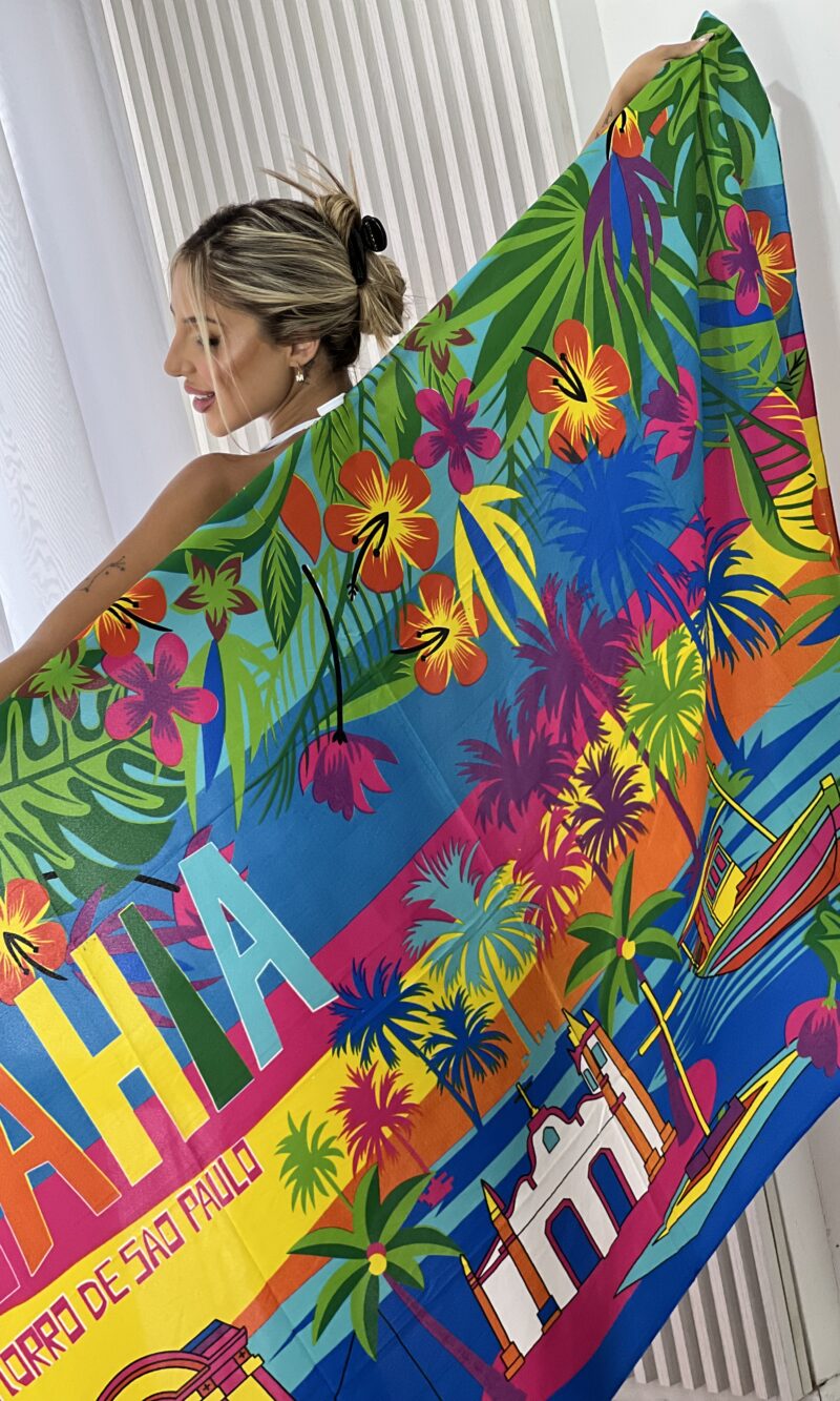 canga estampada bahia coqueiros