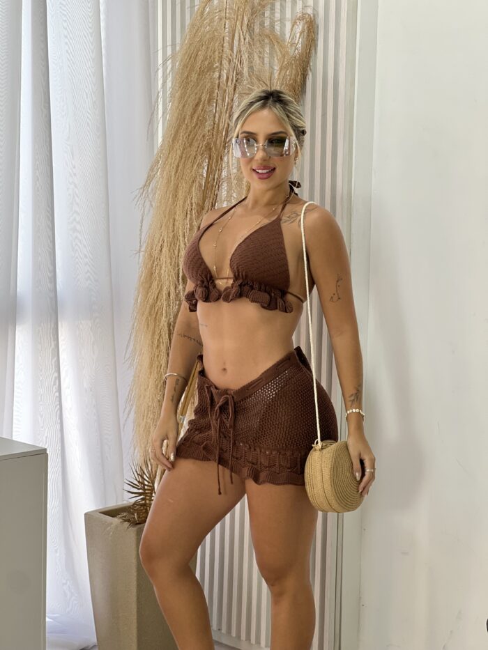conjunto croche saida de praia marisol marrom conjunto croche saida de praia marisol marrom