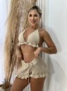 conjunto croche saÍda de praia marisol bege