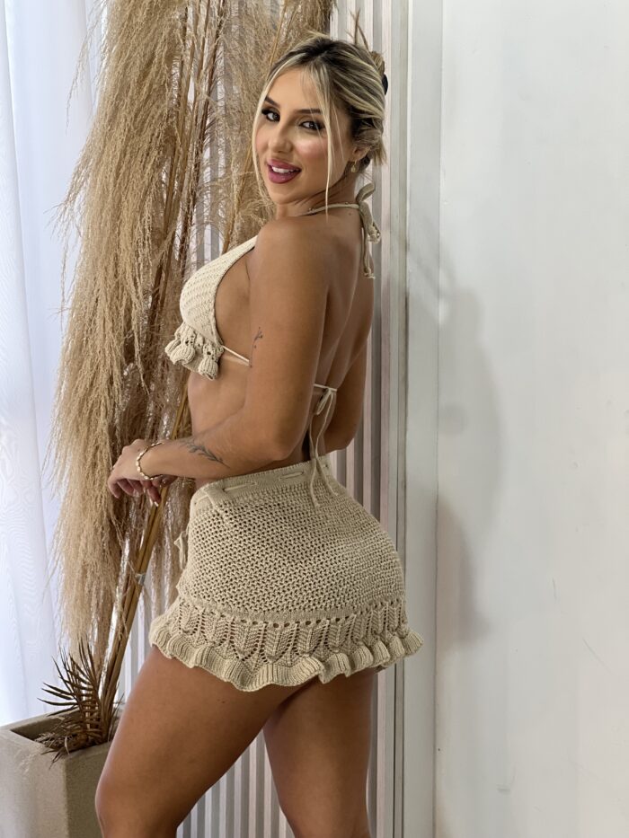 conjunto croche saÍda de praia marisol bege conjunto croche saÍda de praia marisol bege