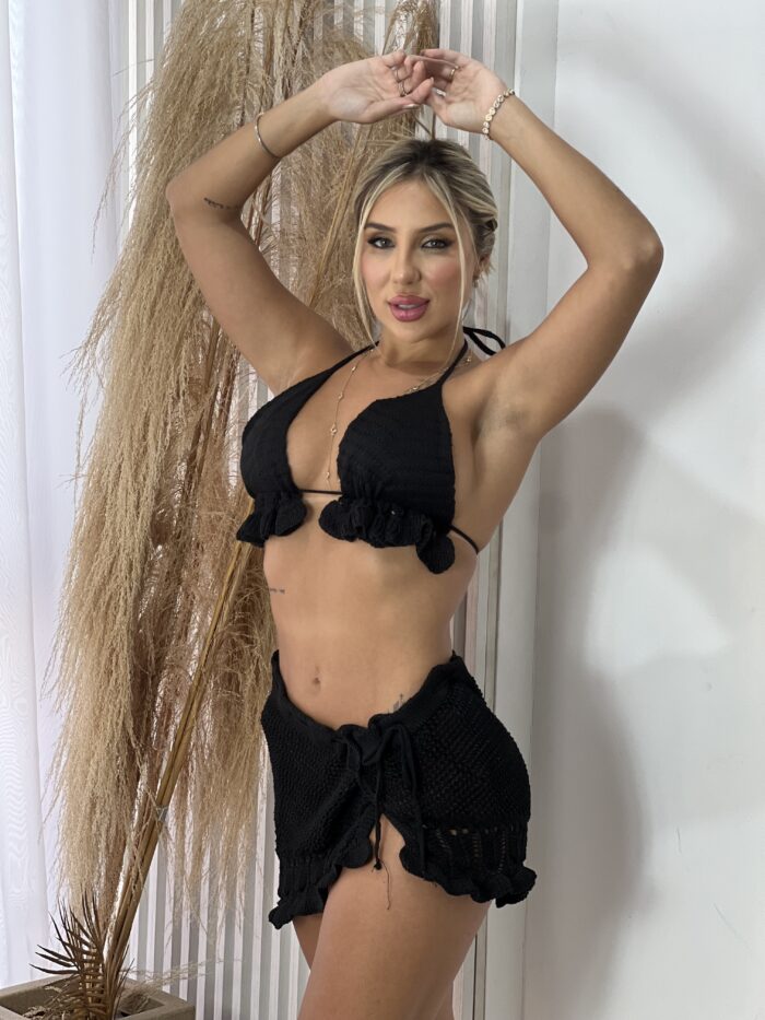 conjunto crochÊ saÍda de praia marisol preto conjunto crochÊ saÍda de praia marisol preto