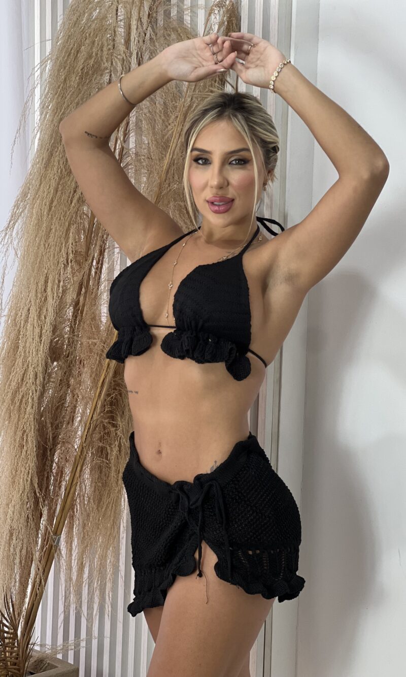 conjunto crochÊ saÍda de praia marisol preto